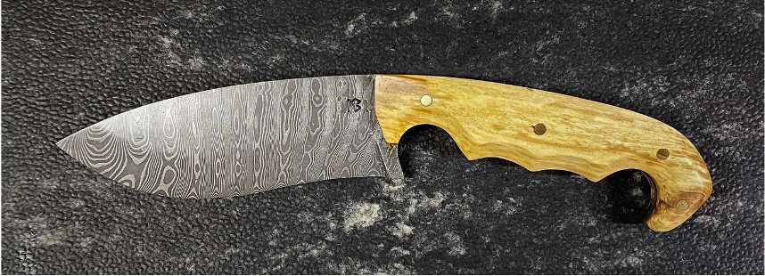 Jagdmesser Dorsionsdamast_1 Damastmesser Schmiede Handwerk Handarbeit